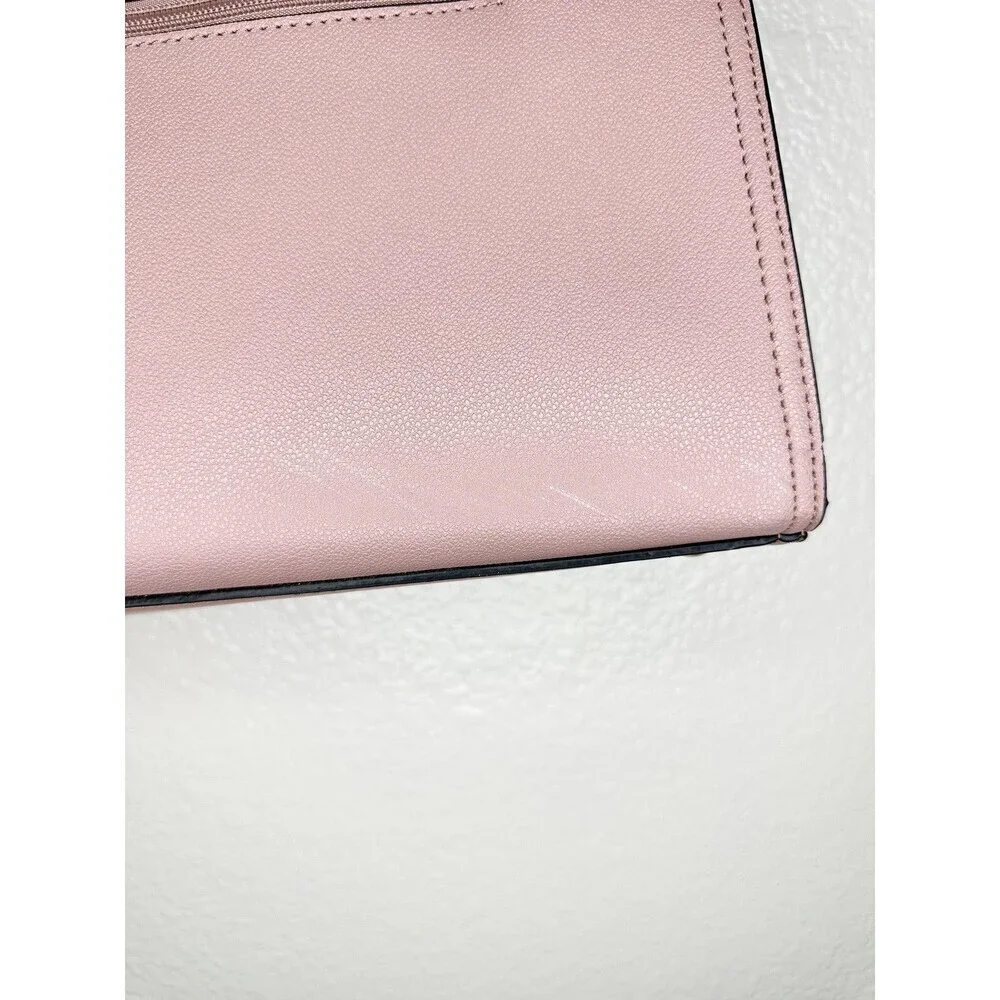 Gramercy & Grand Satchel Bag Womens Medium Pink Faux Leather Vegan Zip Purse
